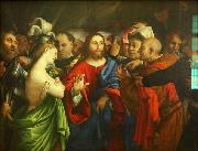 Lorenzo Lotto The adulterous woman. painting